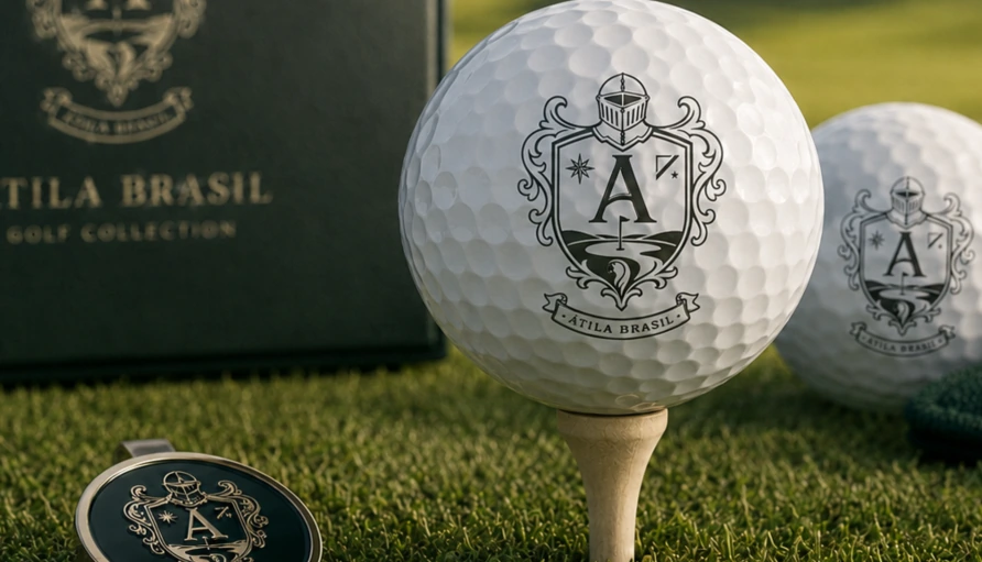 Identidade Átila Brasil aplicada em coleção de golfe