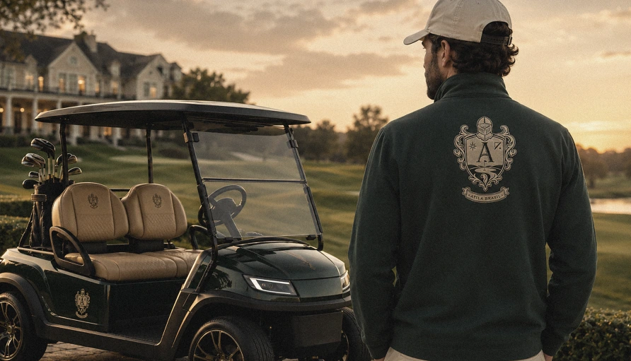 Identidade Átila Brasil aplicada ao universo do golfe